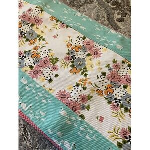 Matilda Jane Feathered Friends Reversible Table Runner 88"x14" Floral Swans NWOT